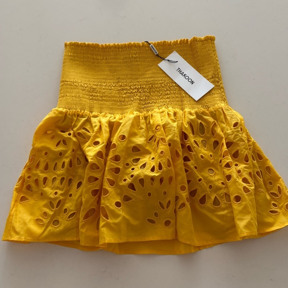 NWT Thakoon Smocked Eyelet Mini Skirt